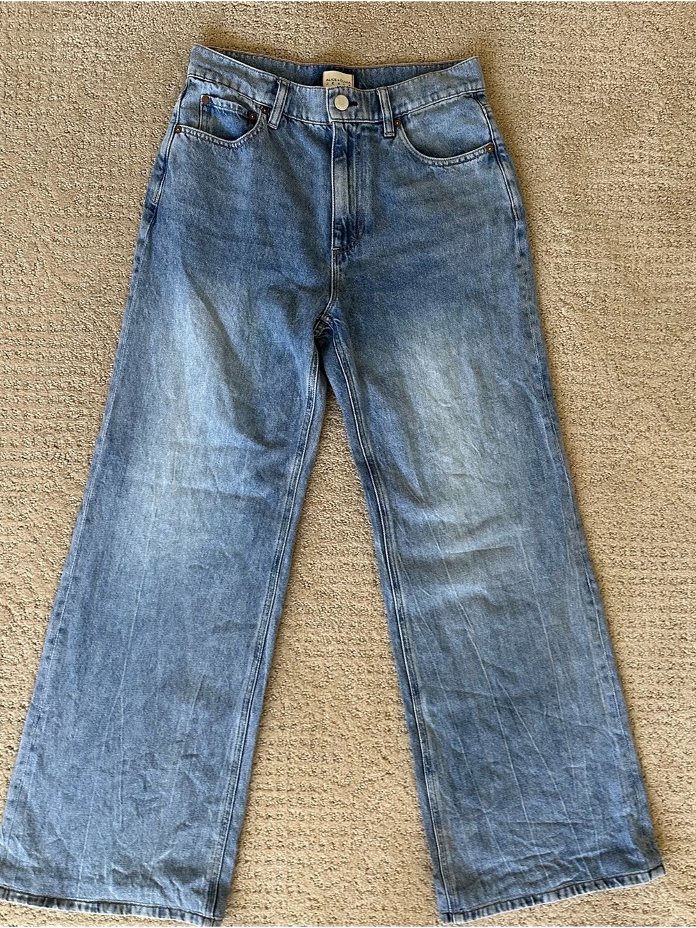 Alice + Olivia Light Blue Wide-Leg Jeans